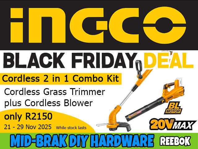 INGCO Cordless Grass Trimmer Combo Kit Reebok