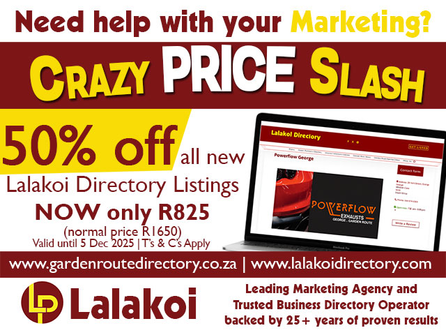 50% Off Your Garden Route Business Directory Listing