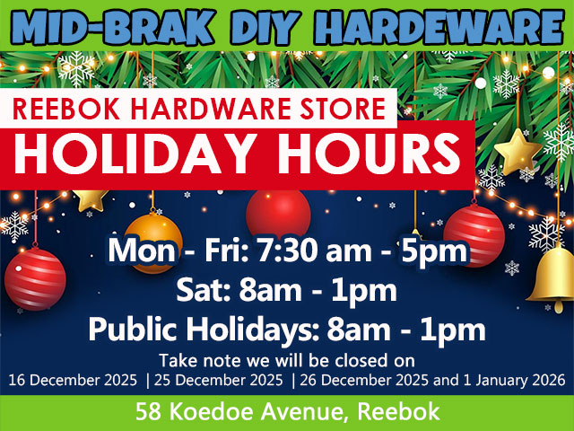Holiday Hours Hardware Shop Reebok