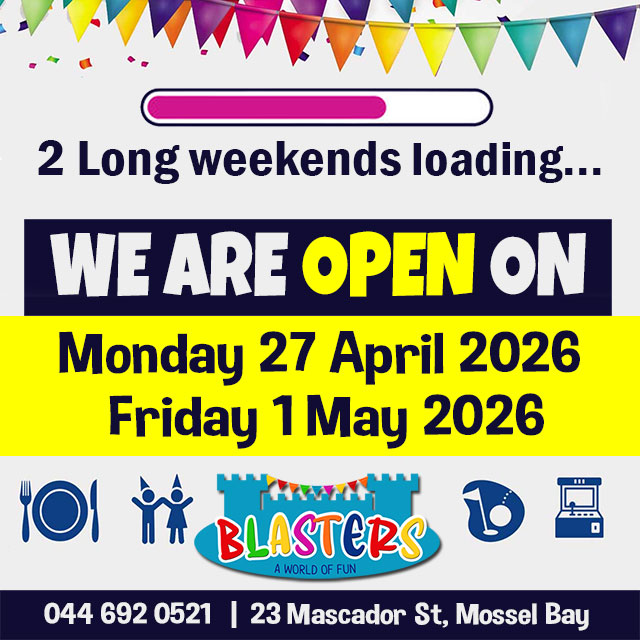 Two Long weekends mean DOUBLE the fun at Blasters Mossel Bay